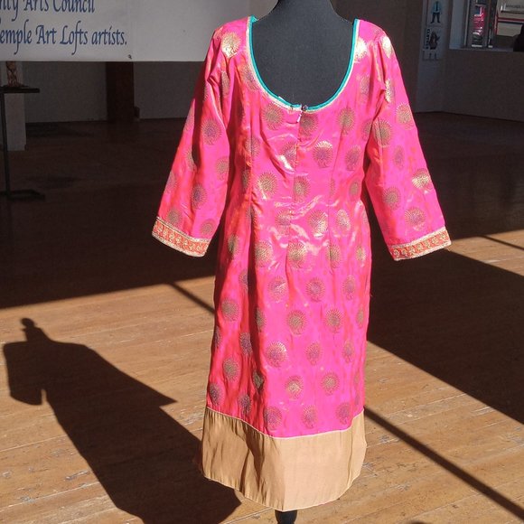 Bright and Bold Pink/orange/gold kurtas tunic top - Picture 13 of 13